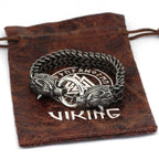 Norse Wolf Head Link Bracelet — Stainless Steel