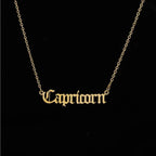 New Constellation Zodiac Necklaces Jewelry for Women Antique Style Designed Letter Taurus Aries Pendant Necklaces Gift Collier