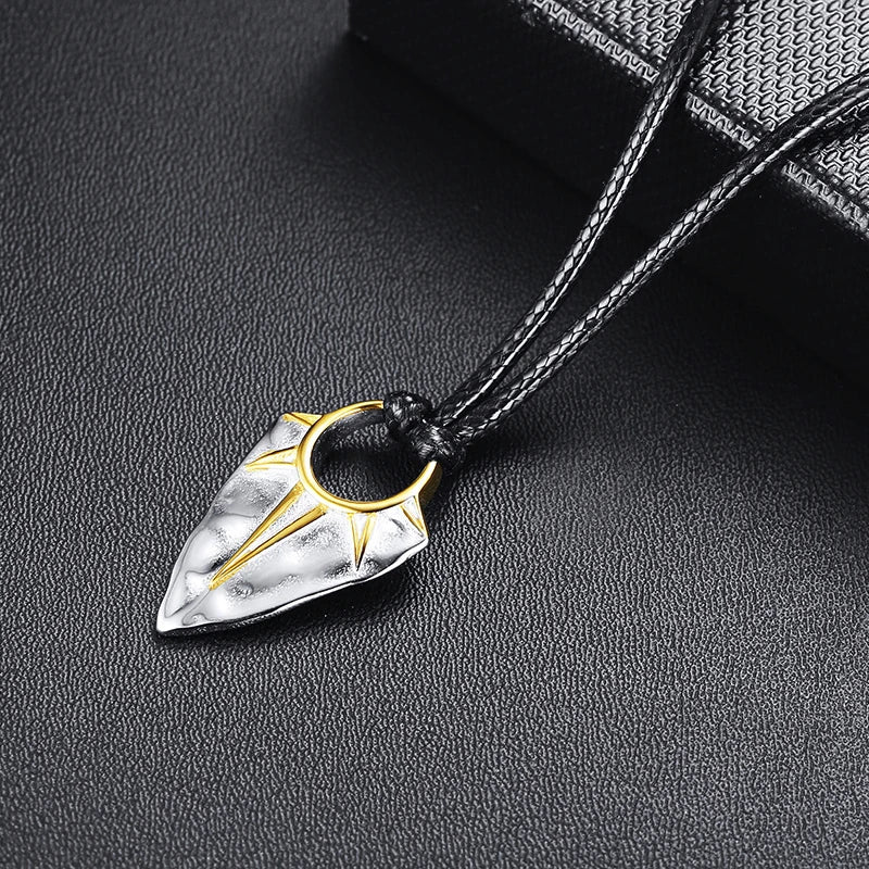 Arrowhead Rope Chain Pendant Necklace — Stainless Steel