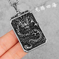 Chinese Dragon Good Meaning Amulet Stainless Steel Men Necklaces Pendants Chain for Boyfriend Jewelry Creativity Gift Wholesale
