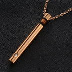 Cylinder Memorial Urn Pendant — Stainless Steel