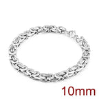 6/8/10mm Width Punk Byzantine Chain Bracelet for Men Gold Black Silver Color Stainless Steel Mens Heavy Bracelets Jewelry