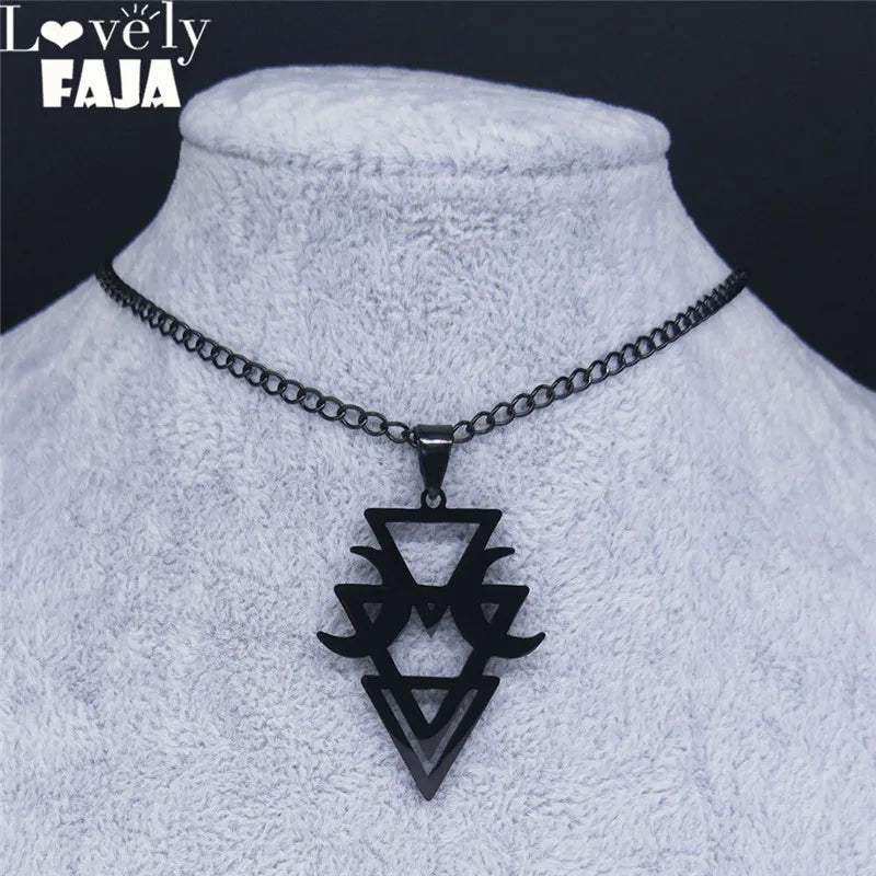 Gothic Moon Witchcraft Necklace — Black SS