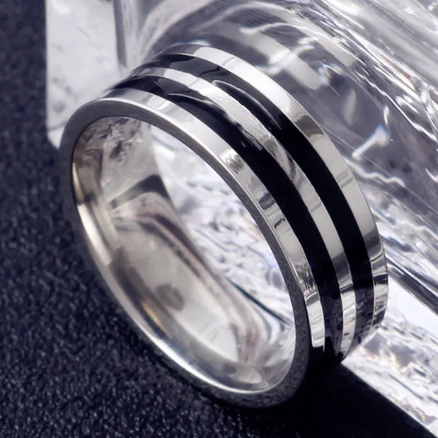 10mm Wide Band Ring — Stainless Steel