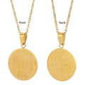 Saint Benedict Medal Cross Necklace — Two-Tone Stainless Steel