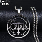 Demon Seal Silver Chain Necklace — Stainless Steel