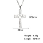 Religious Jesus Cross Pendant Necklace — Stainless Steel Chain