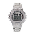 Hip Hop Full Iced Out Men Watches Stainless Steel Fashion Luxury Rhinestones Quartz Square Wristwatches Business Watch
