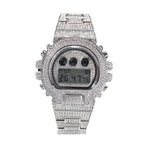 Hip Hop Full Iced Out Men Watches Stainless Steel Fashion Luxury Rhinestones Quartz Square Wristwatches Business Watch