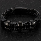 Gold Color Stainless Steel Chain Bracelet for Man Punk Gothic Skull Wristband With Magnetic Clasp Animal Head Homme