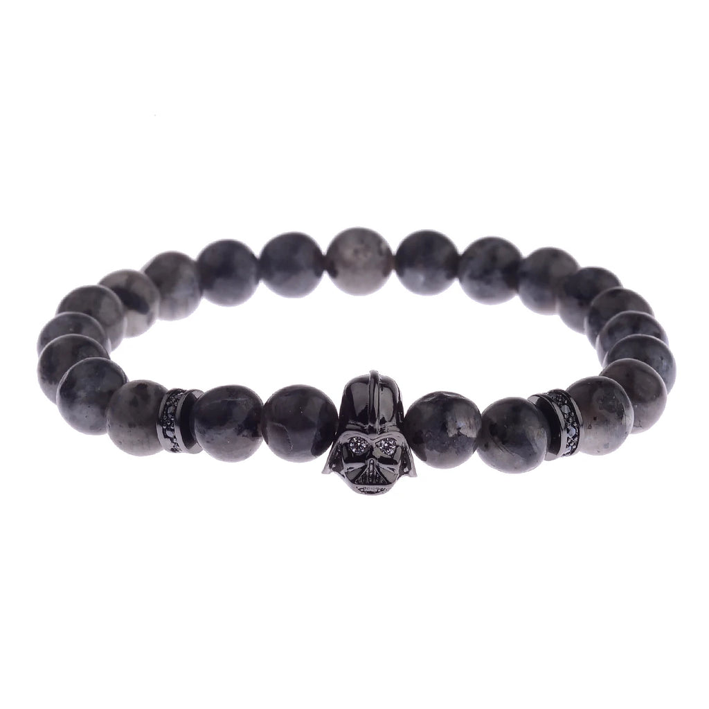 Charm Mens CZ Beaded Bracelets 8mm Bright Black Lava Stone Bracelets Homme Black Matte Bracelets For Women Dropshipping
