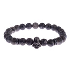 Charm Mens CZ Beaded Bracelets 8mm Bright Black Lava Stone Bracelets Homme Black Matte Bracelets For Women Dropshipping