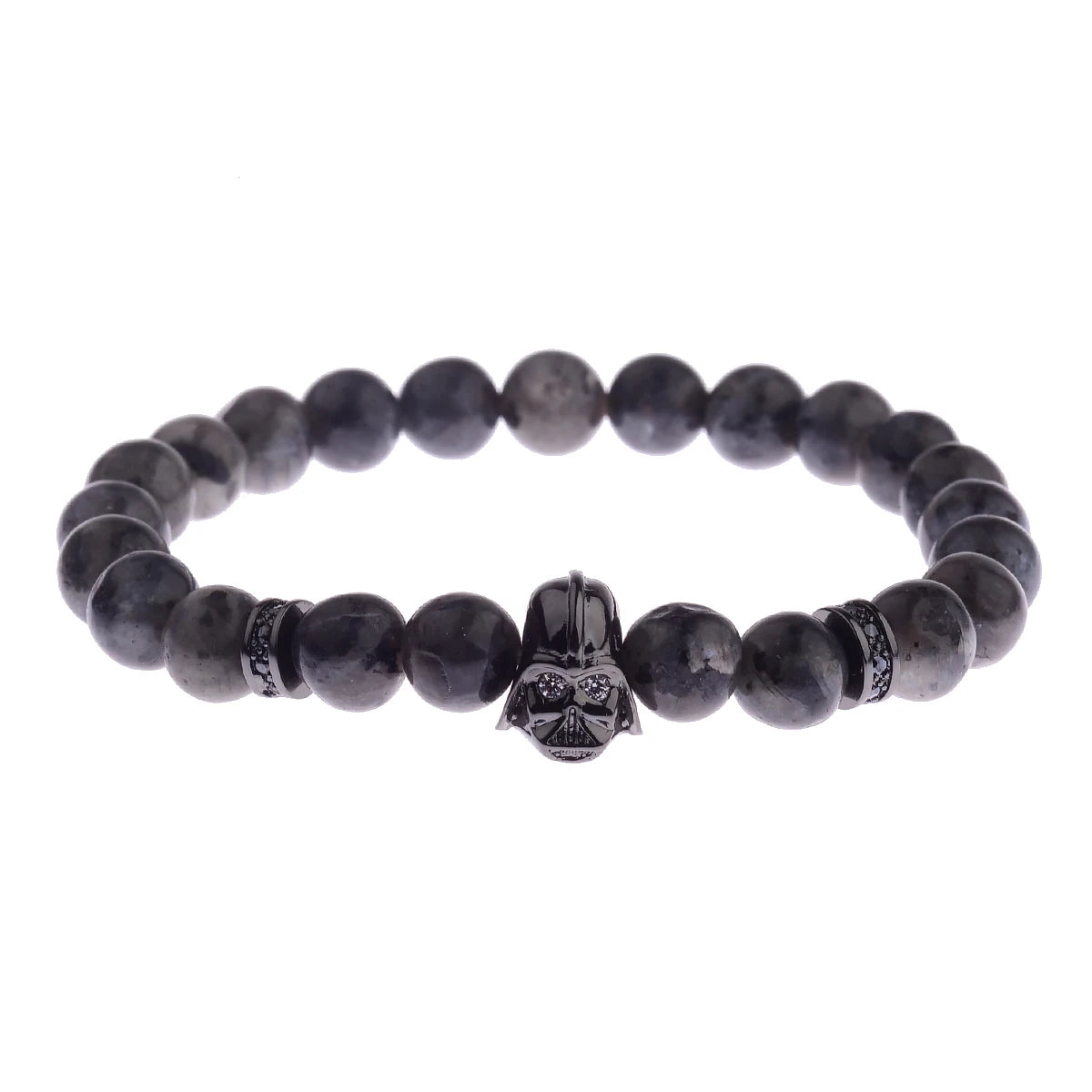 Charm Mens CZ Beaded Bracelets 8mm Bright Black Lava Stone Bracelets Homme Black Matte Bracelets For Women Dropshipping