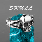 Skeleton Punk Men's Ring Rock Motorcycle Stainless Steel Ring Titanium Steel Casting Creative Gift