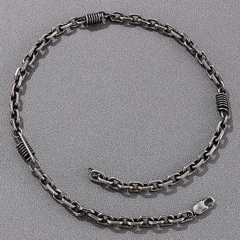 Vintage 7MM 55CM Chain Necklace Choker for Men Solid Stainless Steel Men's Chain Necklaces Best Friends Birthday