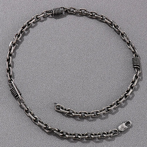 Vintage 7MM 55CM Chain Necklace Choker for Men Solid Stainless Steel Men's Chain Necklaces Best Friends Birthday