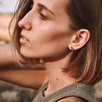 Iced Out Triangle Zircon Stud Earrings — SS