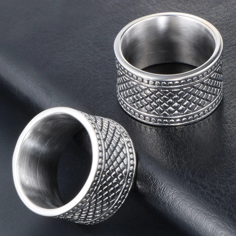 Solid 316L Stainless Steel Men's Finger Rings Stainless Ring For Men Women Size 7-13 Vintage Male Charm Jewelry Wedding