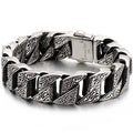 Heavy 316L Stainless Steel Men's Bracelet Vintage Pattern Link Chain Hand Bracelets for Man Massive Male Jewelry