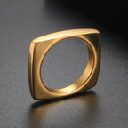 Punk Stainless Steel Ring Vintage Geometric Irregular Square Quadrilateral Fashion Knuckle Rings For Men Women Jewelery