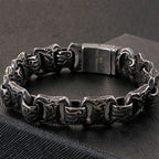 Vintage Solid Stainless Steel Bracelet For Man Masculine 15MM Chain Men's Bracelets Hand Jewelry Resell