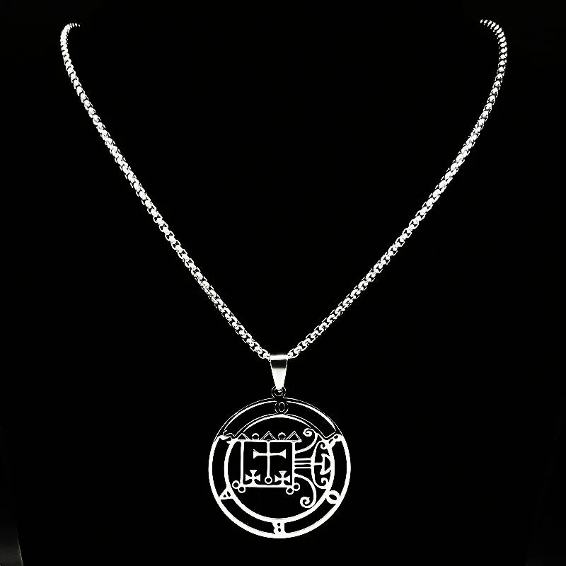 Goetia Seal Satan Pendant Necklace — Stainless Steel