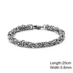 Fongten Stainless Steel Chain Bracelet for Men Handmade Mesh Charm Armband Bracelets Bangle Male Jewelry Christmas Gifts