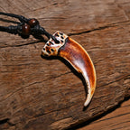Tribal African Yak Bone Tusk Choker Necklace — Mixed Metal