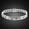 Fashion 925 Sterling Silver Bracelet for Men Male Cool Rock Punk Style Bracelet 100% Solid silver 10 mm 20 cm Bracelet