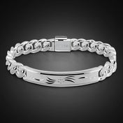 Silver-Tone 10MM Link Bracelet — 20cm Total Length
