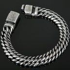 Vintage Man Bracelet 11MM Ancient Black Stainless Steel Men's On Hand Chain Bands Bracelets Male Jewelry Iron Mannen