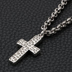 Classic 5MM Thick Chain Link & Cross Bracelet Men Male Religious Jewelry Stainless Steel Pendant Necklace Mens