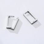 Minimal Rectangular Stud Earrings — Stainless Steel