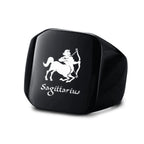 Vnox 18mm Signet Ring For Men Women, The Zodiac 12 Horoscope Constellation Sign Finger Band, Stainless Steel Aries Punk