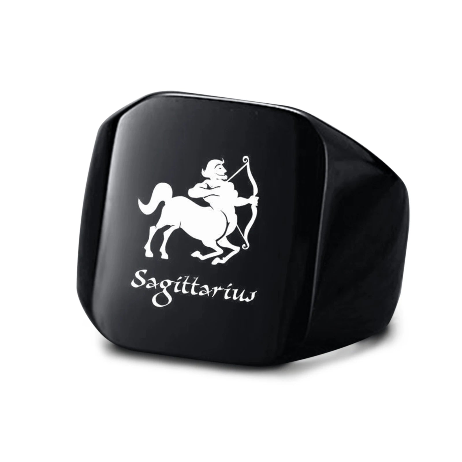 Vnox 18mm Signet Ring For Men Women, The Zodiac 12 Horoscope Constellation Sign Finger Band, Stainless Steel Aries Punk