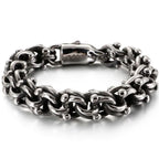 Heavy Stainless Steel Cross Bracelet for Man 23CM Long 13MM Wide Bicycle Chain Men's Bracelets Accessories Vintage