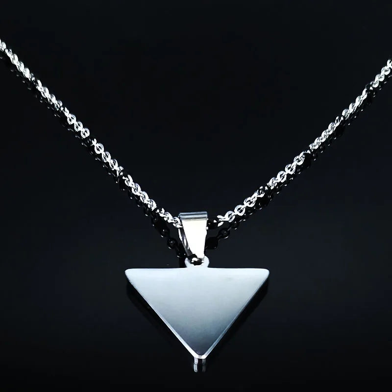 Steel Pendant Dark Enamel Transgender Symbol Triangle