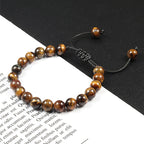 Beads Bracelet Adjustable 8mm Black Onyx Lava Tiger Eye Natural Stone Men Bracelets Healing Yoga Jewelry Gift for Women