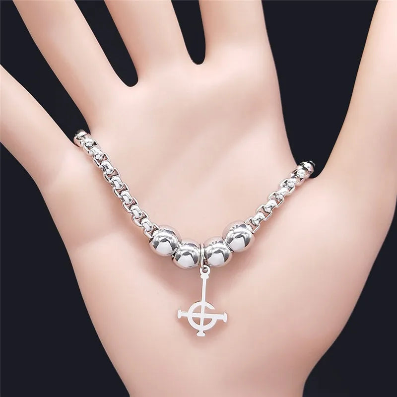 Band Beaded Bracelet — Stainless Steel