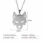 My shape Wolf Necklace for Men Women Stainless Steel Necklaces Men's chain Fashion Animal Male Necklace Punk Jewelry