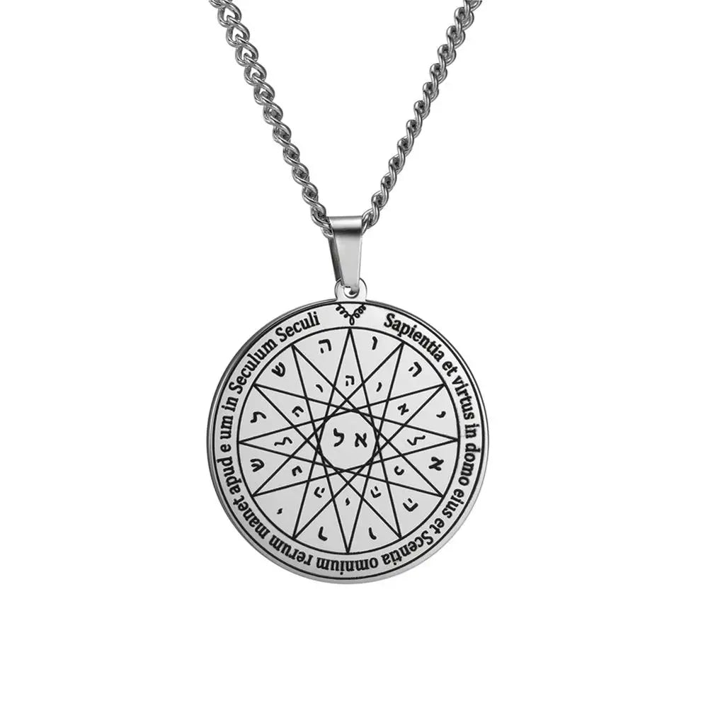 Key of Solomon Pentacle Pendant — Stainless Steel