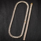 Iced Out Square Tennis Chain Choker Necklace — Copper Alloy