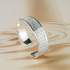 Vintage Wide Open Cuff Bangle Bracelet for Women — Silver-Tone