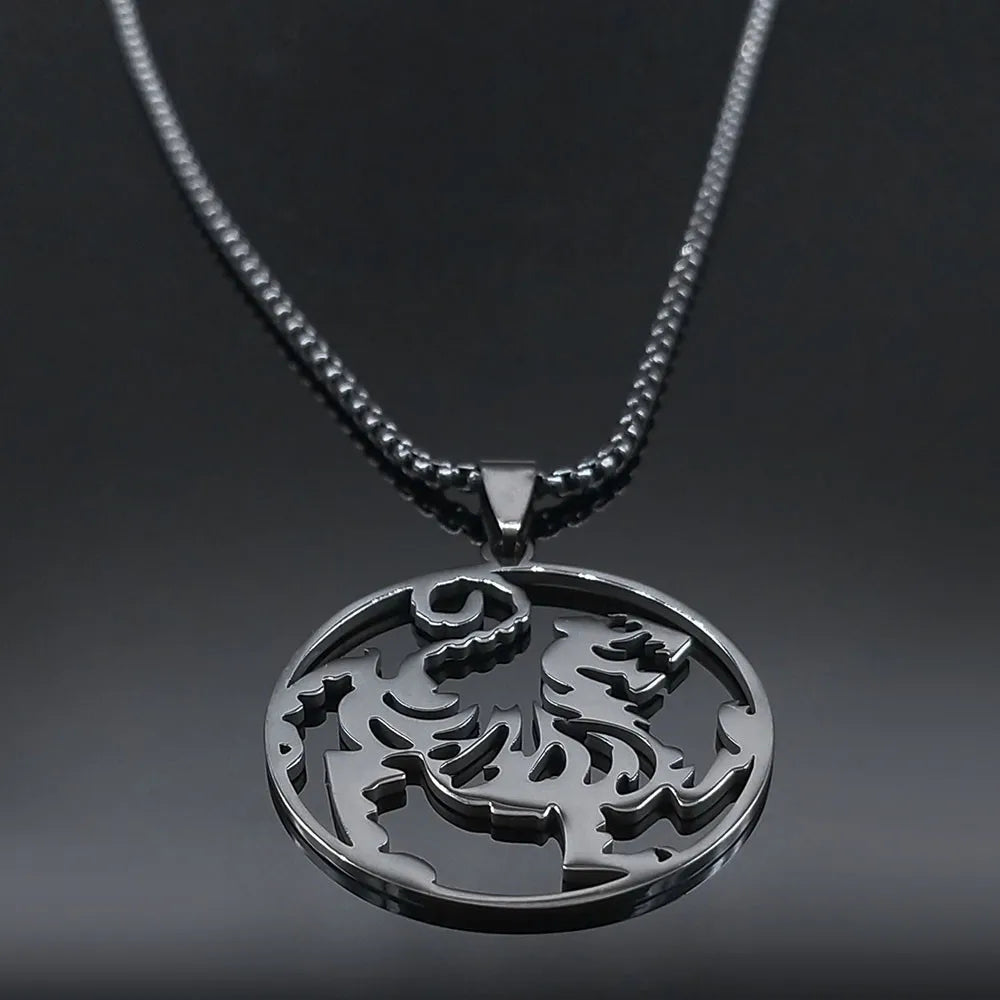 Karate Symbol Pendant Necklace — Stainless Steel