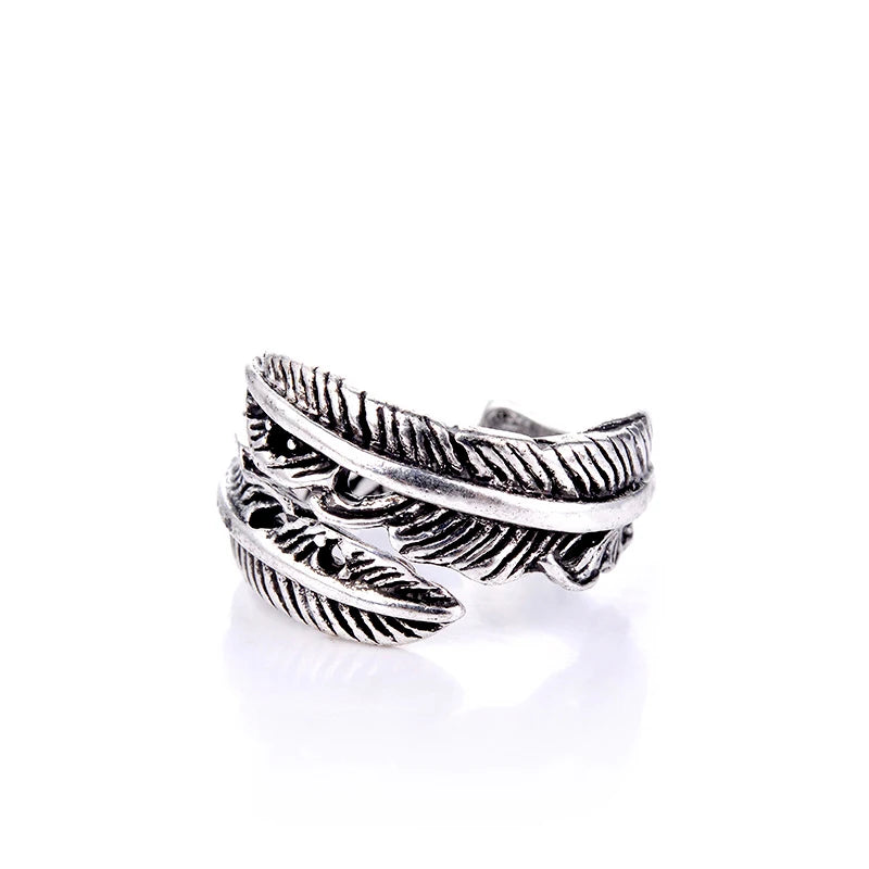 Vintage Feather Open Ring for Men & Women — Adjustable, 24 Styles