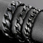 Polished Brushed Matte Black Stainless Steel Bracelet For Men Mannen Armband Jewelry Accessories 12/13/18MM On Hand