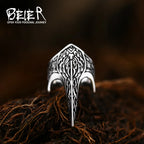BEIER Stainless steel Thor Hammer Viking Amulet Viking Raven Ring Scandinavian Jewelry man Ring BR8-296