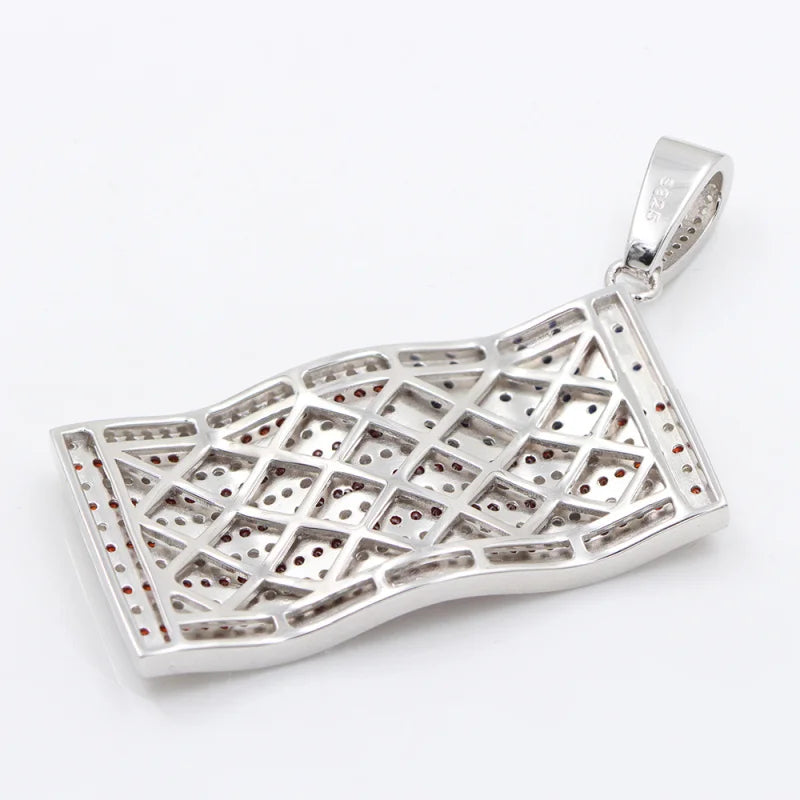 American Flag Pendant — 925 Silver