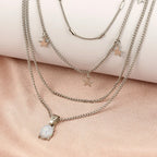 Bohemian Pentagram Crystal Necklace — Layered