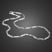 Silver-Tone Square Link Chain Necklace — 3mm Punk